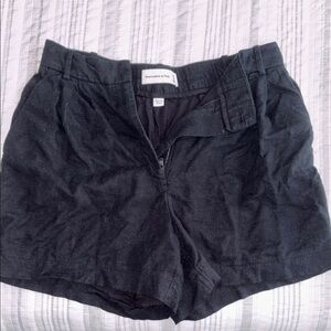Abercrombie & Fitch Black High Waist Linen Shorts